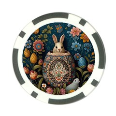 Easter Bunny Rabbit Flowers Easter Happy Easter Poker Chip Card Guard