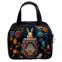 Easter Bunny Rabbit Flowers Easter Happy Easter Classic Handbag (two Sides)