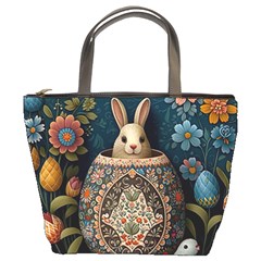 Easter Bunny Rabbit Flowers Easter Happy Easter Bucket Bag by Jancukart