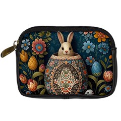 Easter Bunny Rabbit Flowers Easter Happy Easter Digital Camera Leather Case