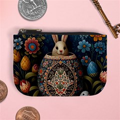 Easter Bunny Rabbit Flowers Easter Happy Easter Mini Coin Purse by Jancukart