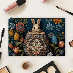 Easter Bunny Rabbit Flowers Easter Happy Easter Cosmetic Bag (large) by Jancukart