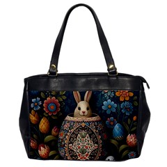 Easter Bunny Rabbit Flowers Easter Happy Easter Oversize Office Handbag by Jancukart