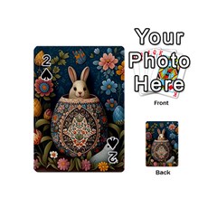 Easter Bunny Rabbit Flowers Easter Happy Easter Playing Cards 54 Designs (mini)