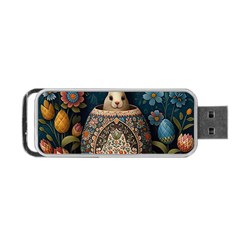 Easter Bunny Rabbit Flowers Easter Happy Easter Portable Usb Flash (one Side)