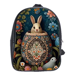 Easter Bunny Rabbit Flowers Easter Happy Easter School Bag (xl)