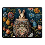 Easter Bunny Rabbit Flowers Easter Happy Easter Fleece Blanket (Small) 45 x34  Blanket Front