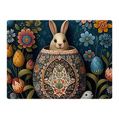 Easter Bunny Rabbit Flowers Easter Happy Easter Premium Plush Fleece Blanket (mini)