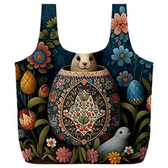 Easter Bunny Rabbit Flowers Easter Happy Easter Full Print Recycle Bag (xxl)