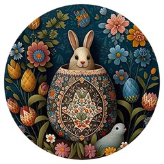 Easter Bunny Rabbit Flowers Easter Happy Easter Round Trivet