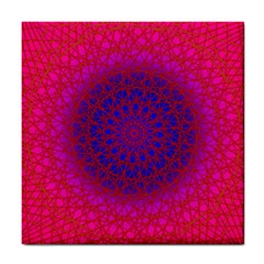 Geometric Pattern Line Art Kaleidoscope Symmetry Tile Coaster by Jancukart