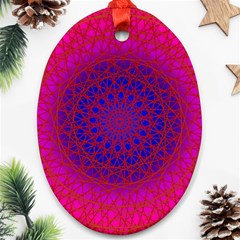 Geometric Pattern Line Art Kaleidoscope Symmetry Ornament (oval) by Jancukart