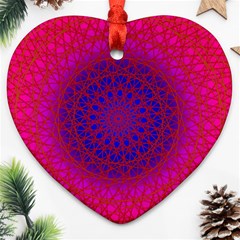 Geometric Pattern Line Art Kaleidoscope Symmetry Ornament (heart) by Jancukart