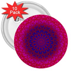 Geometric Pattern Line Art Kaleidoscope Symmetry 3  Buttons (10 Pack) 