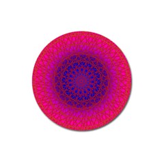 Geometric Pattern Line Art Kaleidoscope Symmetry Magnet 3  (round) by Jancukart