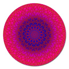 Geometric Pattern Line Art Kaleidoscope Symmetry Magnet 5  (round) by Jancukart