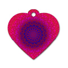 Geometric Pattern Line Art Kaleidoscope Symmetry Dog Tag Heart (two Sides)