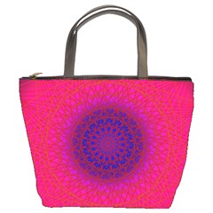 Geometric Pattern Line Art Kaleidoscope Symmetry Bucket Bag