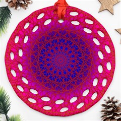 Geometric Pattern Line Art Kaleidoscope Symmetry Ornament (round Filigree)