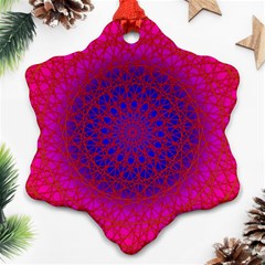 Geometric Pattern Line Art Kaleidoscope Symmetry Snowflake Ornament (two Sides)