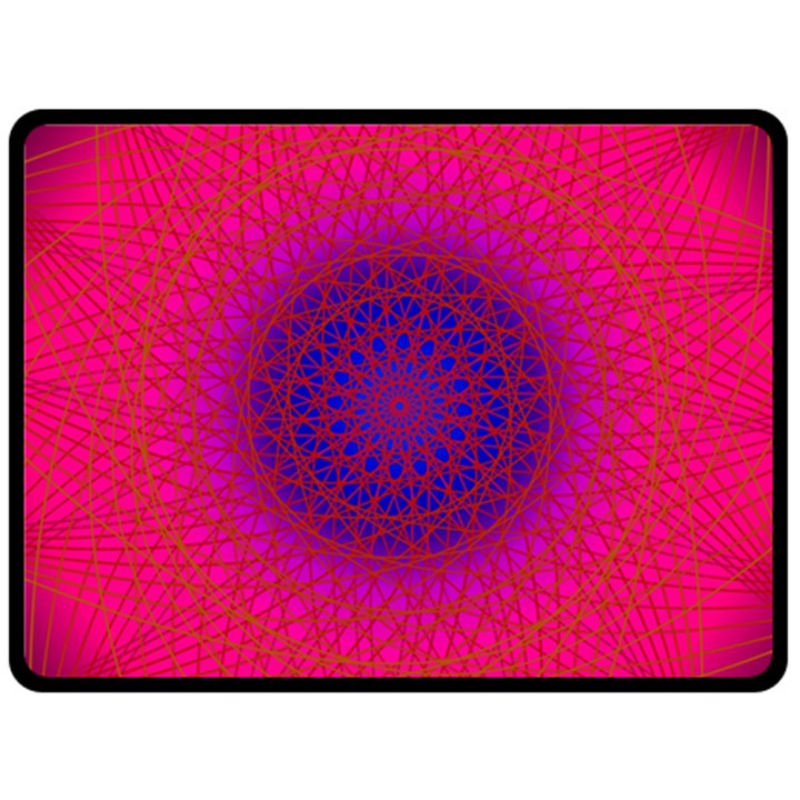 Geometric Pattern Line Art Kaleidoscope Symmetry Fleece Blanket (Large)