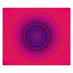 Geometric Pattern Line Art Kaleidoscope Symmetry One Side Premium Plush Fleece Blanket (small)