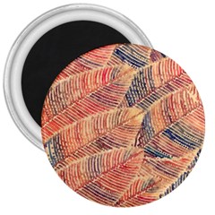 Leaves Pattern Abstract Circles Dots Ornament 3  Magnets