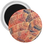 Leaves Pattern Abstract Circles Dots Ornament 3  Magnets Front