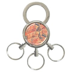 Leaves Pattern Abstract Circles Dots Ornament 3-ring Key Chain