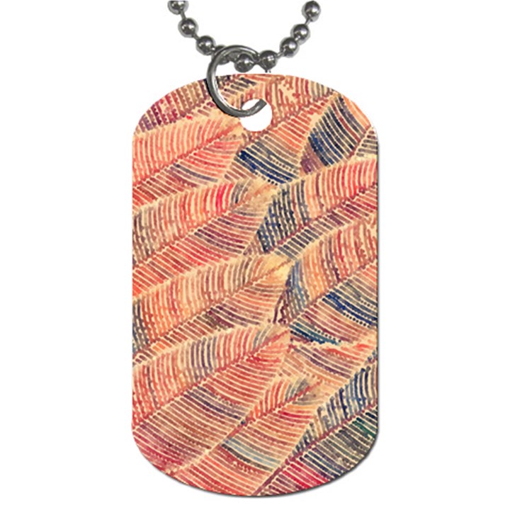 Leaves Pattern Abstract Circles Dots Ornament Dog Tag (One Side)