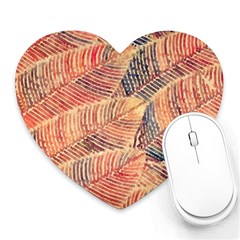 Leaves Pattern Abstract Circles Dots Ornament Heart Mousepad