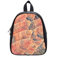 Leaves Pattern Abstract Circles Dots Ornament School Bag (small)