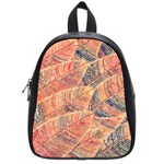 Leaves Pattern Abstract Circles Dots Ornament School Bag (Small) Front