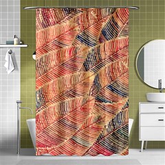 Leaves Pattern Abstract Circles Dots Ornament Shower Curtain 48  X 72  (small) 