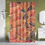 Leaves Pattern Abstract Circles Dots Ornament Shower Curtain 48  x 72  (Small)  Curtain(48  X 72 ) - 42.18 x64.8  Curtain(48  X 72 )