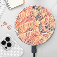 Leaves Pattern Abstract Circles Dots Ornament Wireless Fast Charger(white) by Jancukart