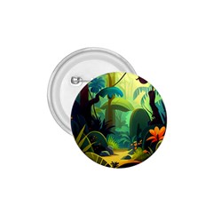 Jungle Rainforest Tropical Forest Jungle Scene 1 75  Buttons by Jancukart