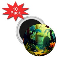 Jungle Rainforest Tropical Forest Jungle Scene 1 75  Magnets (10 Pack)  by Jancukart