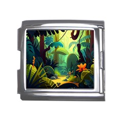 Jungle Rainforest Tropical Forest Jungle Scene Mega Link Italian Charm (18mm)