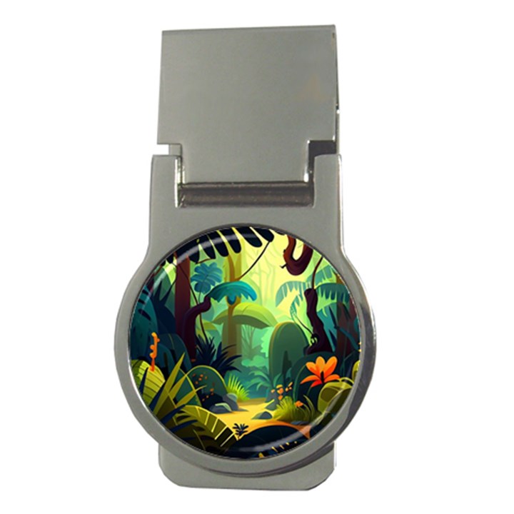 Jungle Rainforest Tropical Forest Jungle Scene Money Clips (Round) 