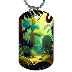 Jungle Rainforest Tropical Forest Jungle Scene Dog Tag (two Sides)