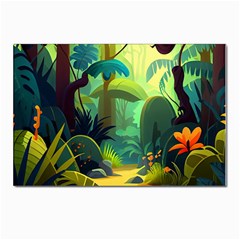 Jungle Rainforest Tropical Forest Jungle Scene Postcards 5  X 7  (pkg Of 10) by Jancukart