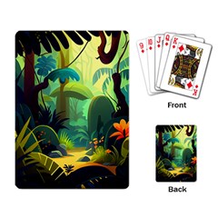 Jungle Rainforest Tropical Forest Jungle Scene Playing Cards Single Design (rectangle) by Jancukart