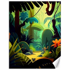 Jungle Rainforest Tropical Forest Jungle Scene Canvas 18  X 24  by Jancukart