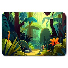 Jungle Rainforest Tropical Forest Jungle Scene Large Doormat by Jancukart