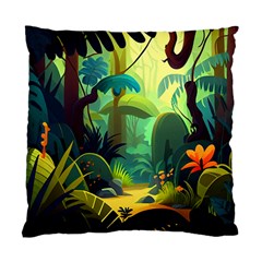 Jungle Rainforest Tropical Forest Jungle Scene Standard Cushion Case (two Sides)