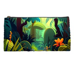 Jungle Rainforest Tropical Forest Jungle Scene Pencil Case by Jancukart