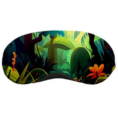 Jungle Rainforest Tropical Forest Jungle Scene Sleeping Mask by Jancukart