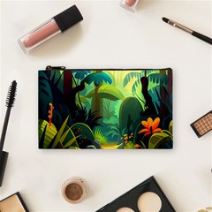 Jungle Rainforest Tropical Forest Jungle Scene Cosmetic Bag (small)