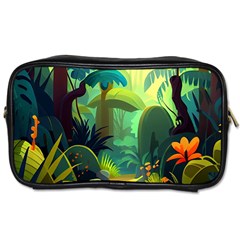 Jungle Rainforest Tropical Forest Jungle Scene Toiletries Bag (one Side) by Jancukart